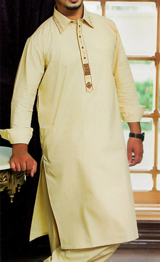  Off-white Shalwar Kameez Suit | Pakistani Mens Suits Online- Image 1