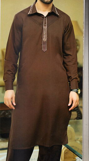 Dark Brown Shalwar Kameez | Pakistani Mens Suits Online