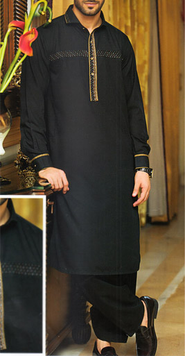  Black Shalwar Kameez Suit | Pakistani Dresses in USA- Image 1