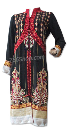 Threads and Motifs Black Chiffon Suit | Pakistani Embroidered Chiffon Dresses USA- Image 1