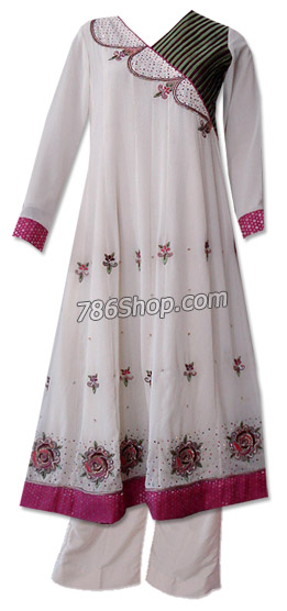  Off-White Georgette Suit | Pakistani Dresses in USA- Image 1