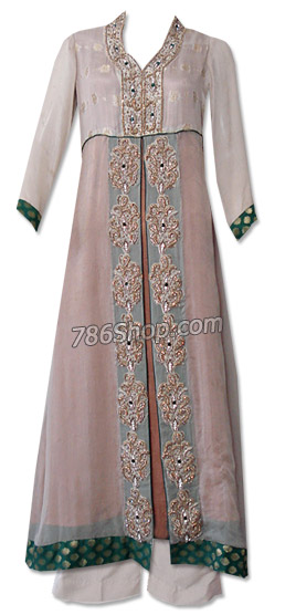  Ivory Crinkle Chiffon Suit | Pakistani Dresses in USA- Image 1