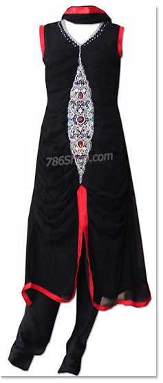  Black Chiffon Suit | Pakistani Dresses in USA- Image 1