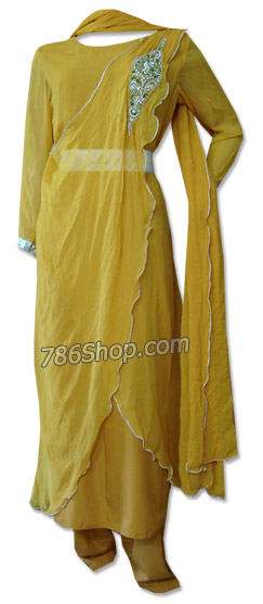  Yellow Chiffon Suit | Pakistani Dresses in USA- Image 1