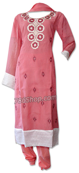  Peach Chiffon Suit | Pakistani Dresses in USA- Image 1