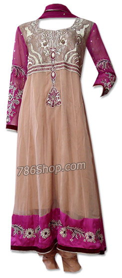  Beige Chiffon Suit | Pakistani Dresses in USA- Image 1