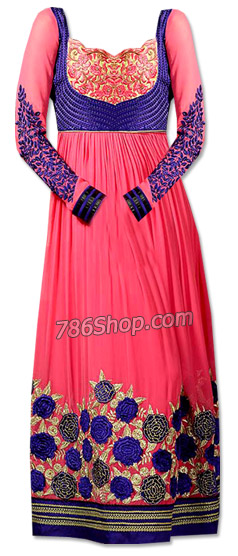  Peach Georgette Suit | Pakistani Dresses in USA- Image 1