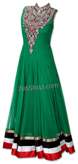  Green Chiffon Suit | Pakistani Dresses in USA- Image 1