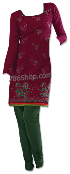  Dark Magenta Georgette Suit | Pakistani Dresses in USA- Image 1