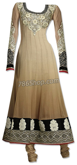  Beige Chiffon Suit | Pakistani Dresses in USA- Image 1