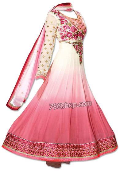  Pink/White Chiffon Suit | Pakistani Dresses in USA- Image 1