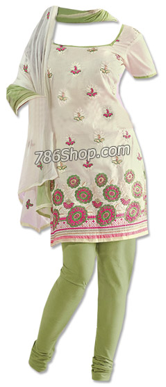  White/Light Green Georgette Suit | Pakistani Dresses in USA- Image 1