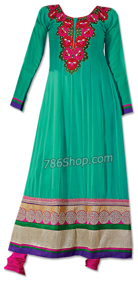  Sea Green Georgette Suit | Pakistani Dresses in USA- Image 1