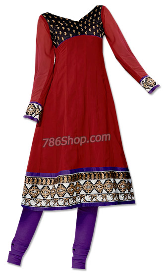 Red/Purple Georgette Suit | Pakistani Dresses in USA- Image 1
