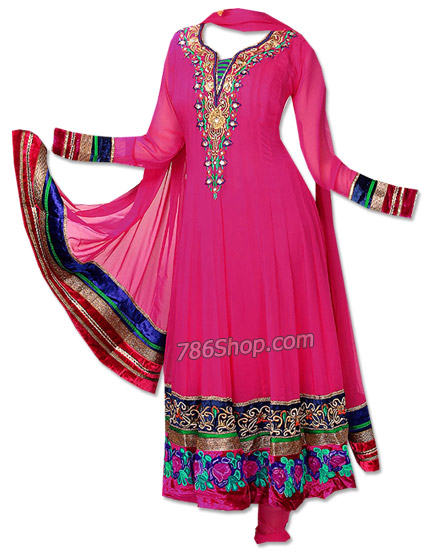  Hot Pink Georgette Suit | Pakistani Dresses in USA- Image 1