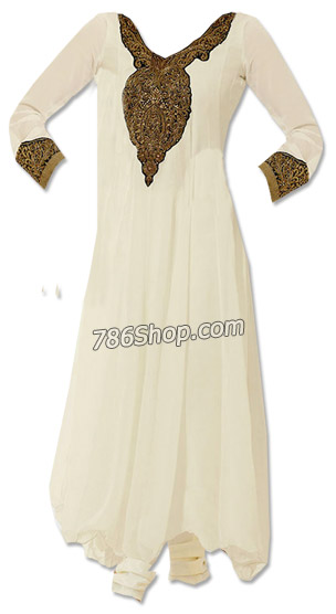  Off-White Georgette Suit  | Pakistani Dresses in USA- Image 1