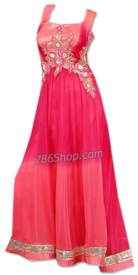  Hot Pink Chiffon Suit | Pakistani Dresses in USA- Image 1