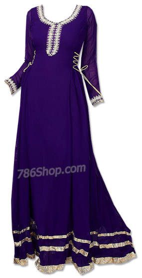  Indigo Georgette Suit | Pakistani Dresses in USA- Image 1