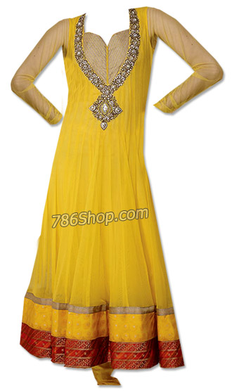  Yellow Chiffon Suit | Pakistani Dresses in USA- Image 1