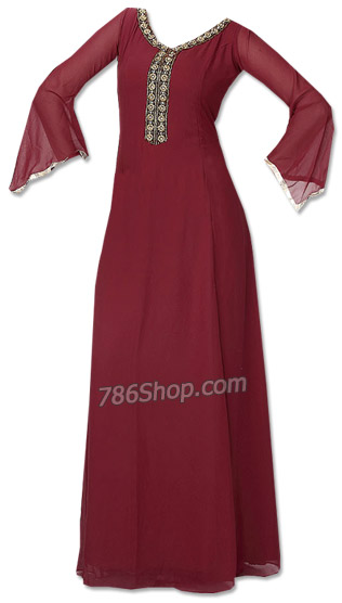  Maroon Georgette Suit | Pakistani Dresses in USA- Image 1