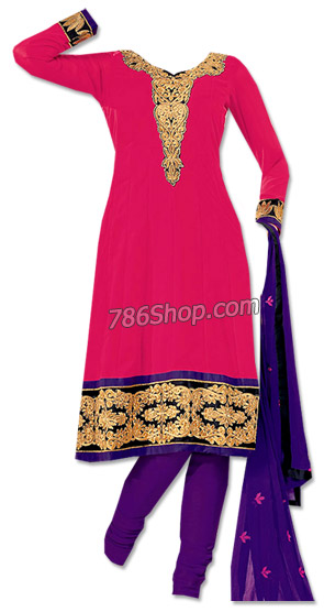  Hot Pink/Purple Georgette Suit | Pakistani Dresses in USA- Image 1