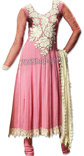  Pink Chiffon Suit | Pakistani Dresses in USA- Image 1