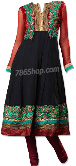  Black Chiffon Suit | Pakistani Dresses in USA- Image 1