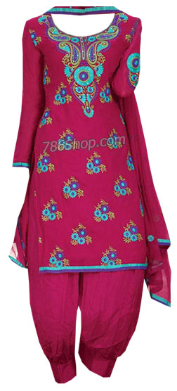  Magenta Georgette Suit | Pakistani Dresses in USA- Image 1