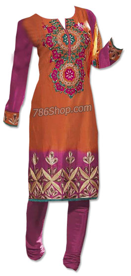  Rust/Purple Chiffon Suit | Pakistani Dresses in USA- Image 1