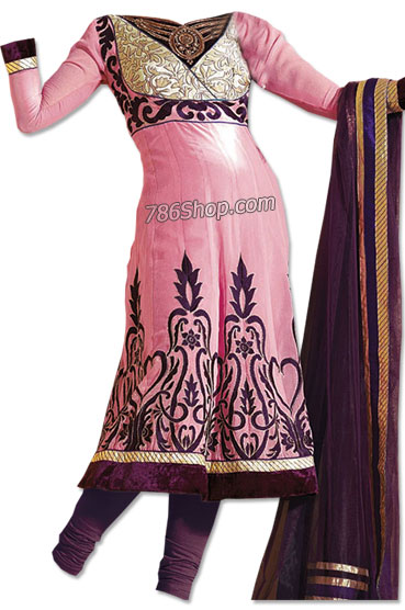  Pink/Purple Georgette Suit | Pakistani Dresses in USA- Image 1