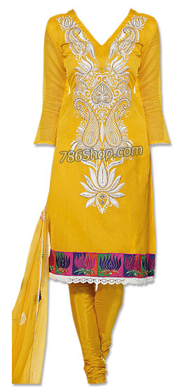  Yellow Chiffon Suit | Pakistani Dresses in USA- Image 1