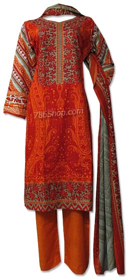 Orange Khaddar Suit | Pakistani Dresses in USA