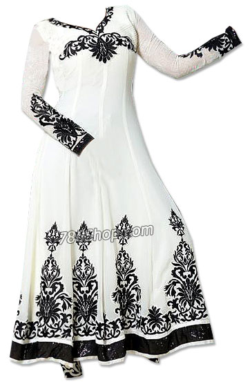  White Georgette Suit | Pakistani Dresses in USA- Image 1