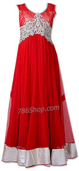  Red Chiffon Suit | Pakistani Dresses in USA- Image 1