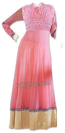  Pink Chiffon Suit | Pakistani Dresses in USA- Image 1