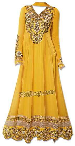  Yellow Georgette Suit | Pakistani Dresses in USA- Image 1