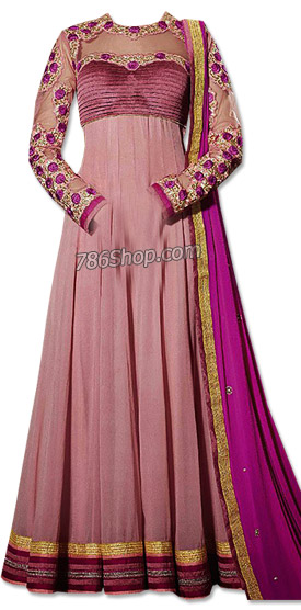  Tea Pink Chiffon Suit | Pakistani Dresses in USA- Image 1