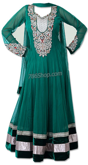  Sea Green Chiffon Suit | Pakistani Dresses in USA- Image 1