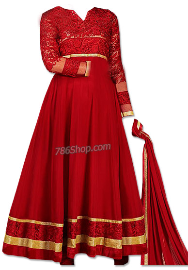  Red Georgette Suit | Pakistani Dresses in USA- Image 1