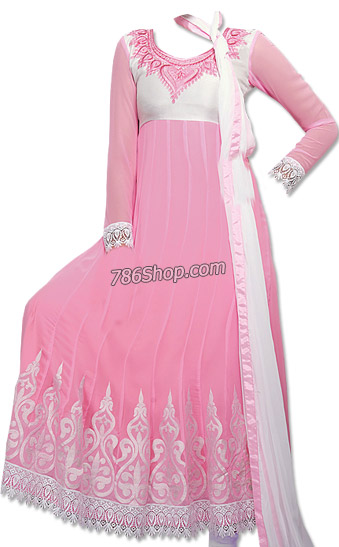  Baby Pink Chiffon Suit | Pakistani Dresses in USA- Image 1