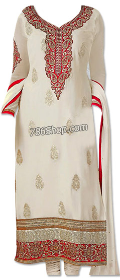  White Chiffon Suit | Pakistani Dresses in USA- Image 1