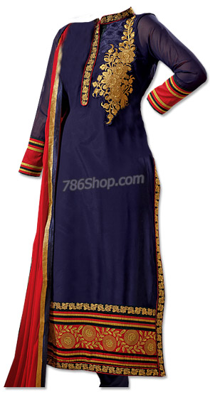  Blue Georgette Suit | Pakistani Dresses in USA- Image 1