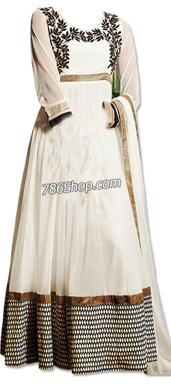White Chiffon Suit | Pakistani Dresses in USA