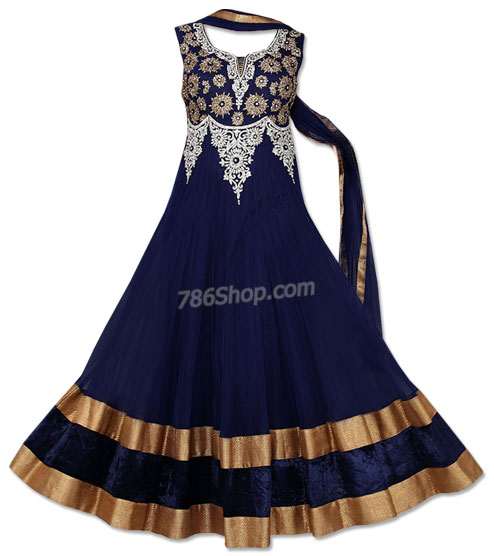  Navy Blue Chiffon Suit | Pakistani Dresses in USA- Image 1