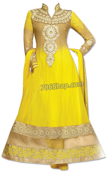  Yellow Chiffon Suit | Pakistani Dresses in USA- Image 1