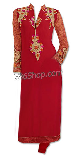  Red Georgette Suit | Pakistani Dresses in USA- Image 1