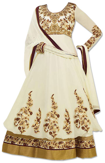  Off-white Chiffon Suit | Pakistani Dresses in USA- Image 1