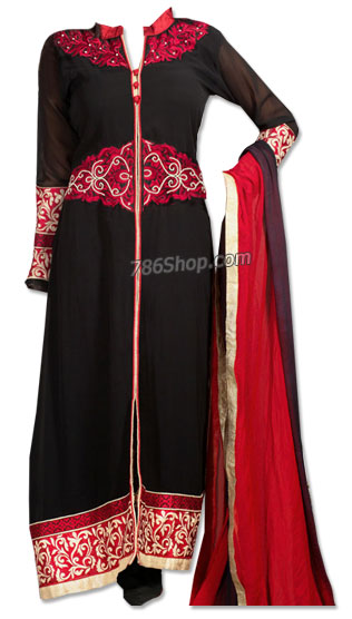  Black Chiffon Suit | Pakistani Dresses in USA- Image 1