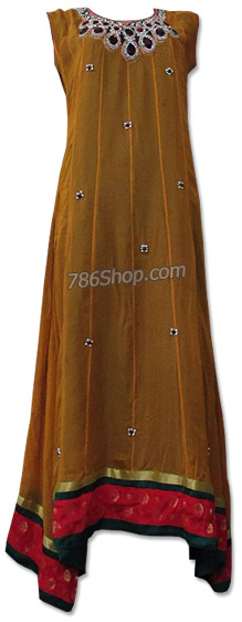  Mustard Chiffon Suit | Pakistani Dresses in USA- Image 1