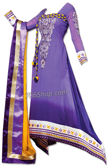  Purple Chiffon Suit | Pakistani Dresses in USA- Image 1